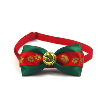 Festive Holiday Pet Bow Collar