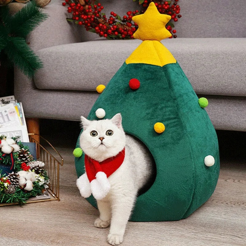 Christmas Tree Cat House