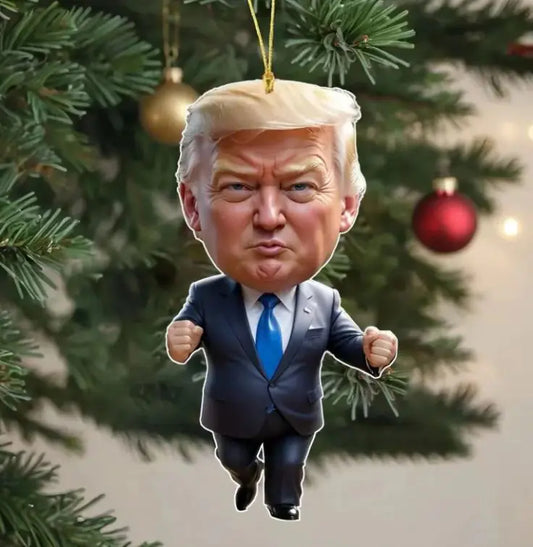 1pc Pres. Trump-Inspired Acrylic Christmas Decor Hanging Ornament