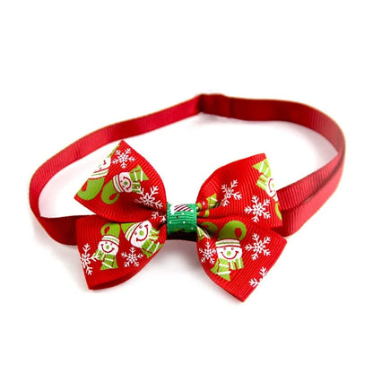 Festive Holiday Pet Bow Collar