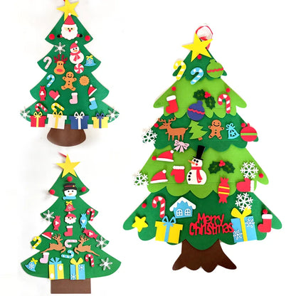 Premium Felt Christmas Tree, Lights, and Ornaments Set