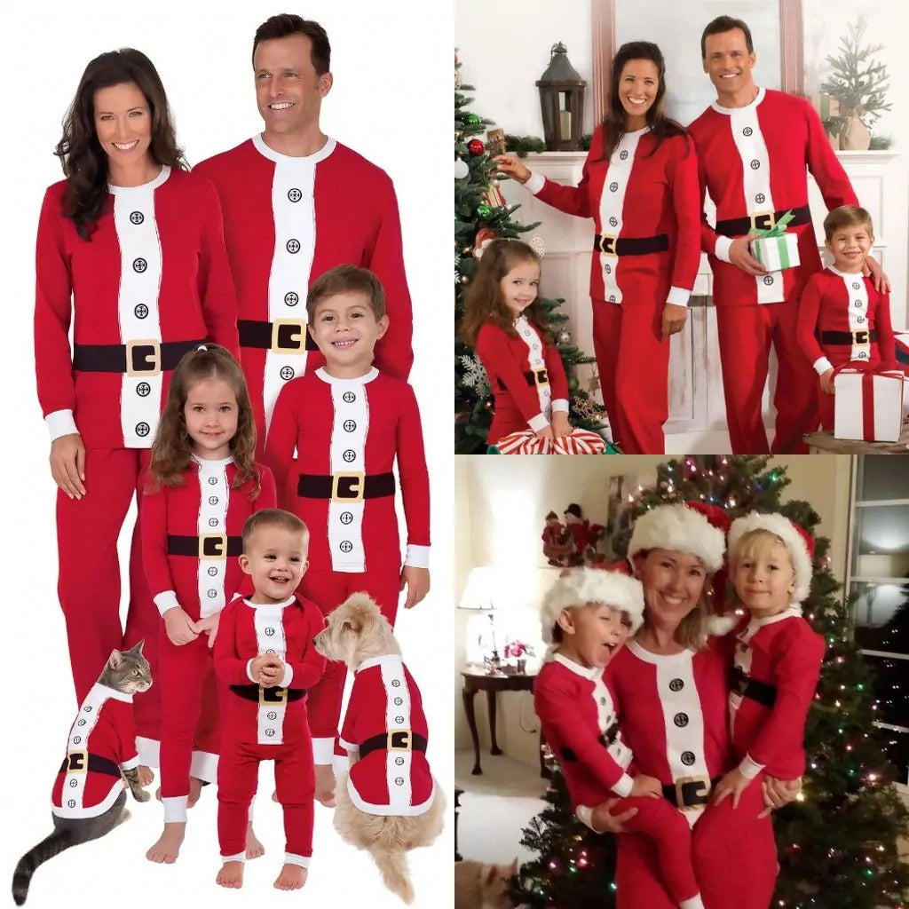 Santa Claus and Santa Helper Christmas Pajamas