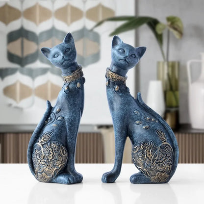 Figurine Decorative Resin Cat Statue