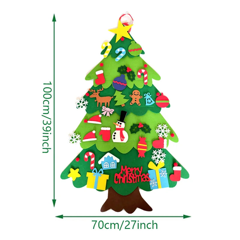 Premium Felt Christmas Tree, Lights, and Ornaments Set