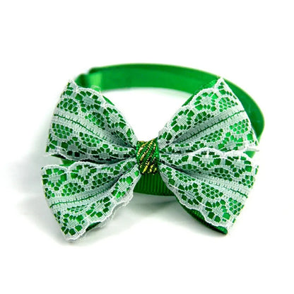 Festive Holiday Pet Bow Collar