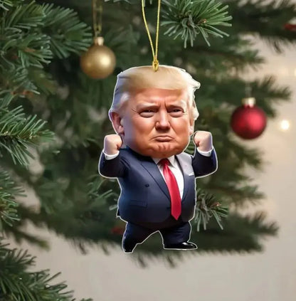 1pc Pres. Trump-Inspired Acrylic Christmas Decor Hanging Ornament