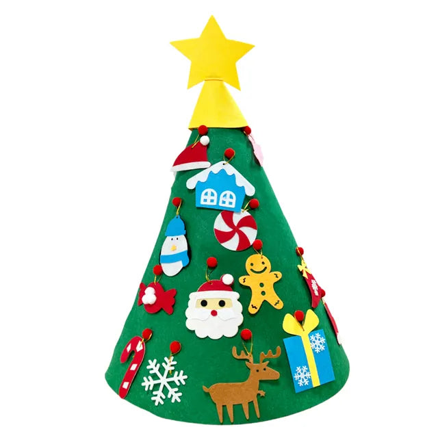 Premium Felt Christmas Tree, Lights, and Ornaments Set