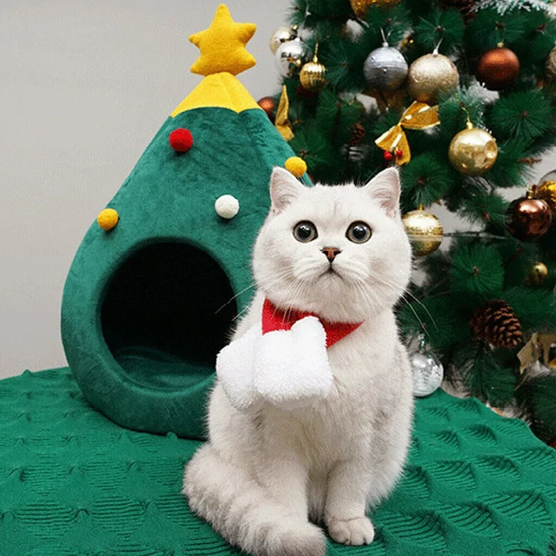 Christmas Tree Cat House