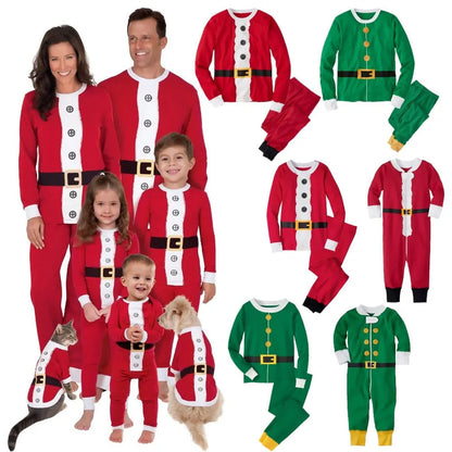 Santa Claus and Santa Helper Christmas Pajamas