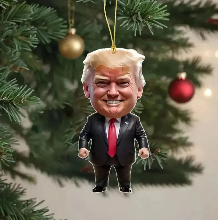 1pc Pres. Trump-Inspired Acrylic Christmas Decor Hanging Ornament