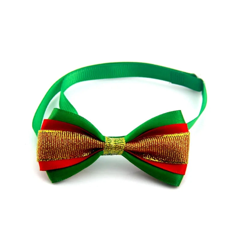 Festive Holiday Pet Bow Collar