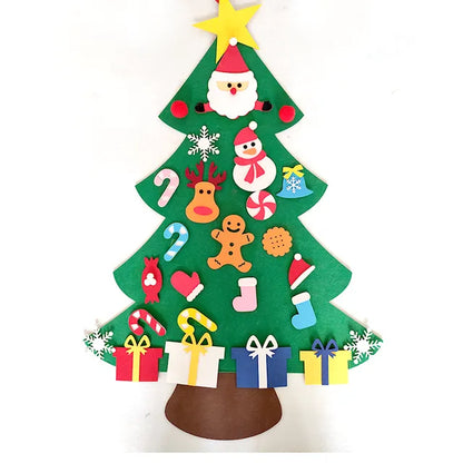 Premium Felt Christmas Tree, Lights, and Ornaments Set