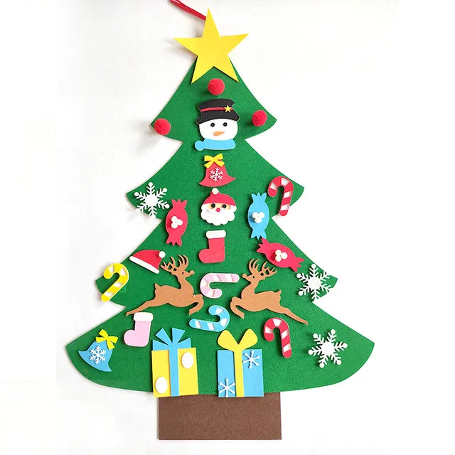 Premium Felt Christmas Tree, Lights, and Ornaments Set