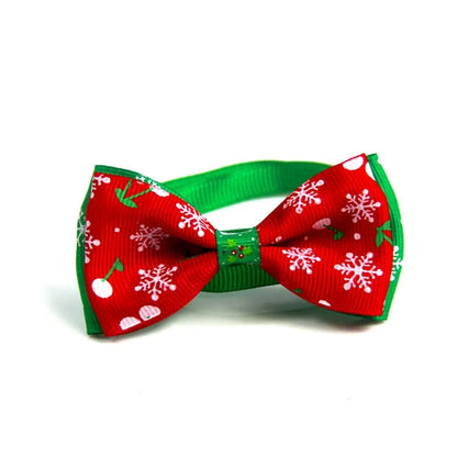 Festive Holiday Pet Bow Collar