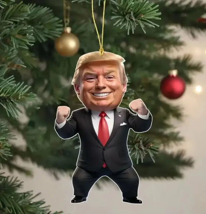 1pc Pres. Trump-Inspired Acrylic Christmas Decor Hanging Ornament