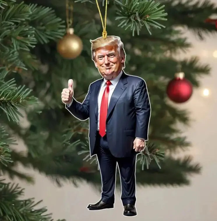 1pc Pres. Trump-Inspired Acrylic Christmas Decor Hanging Ornament