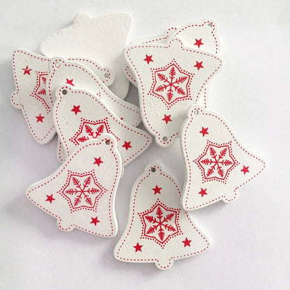 New Year and Christmas Wood Ornaments