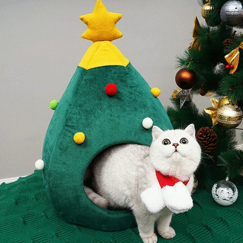 Christmas Tree Cat House