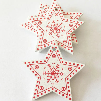 New Year and Christmas Wood Ornaments