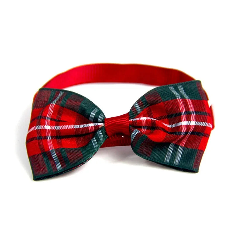 Festive Holiday Pet Bow Collar