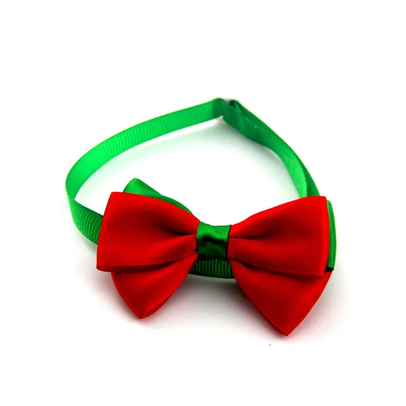 Festive Holiday Pet Bow Collar