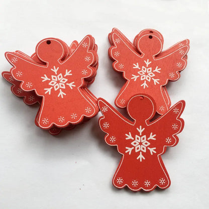 New Year and Christmas Wood Ornaments