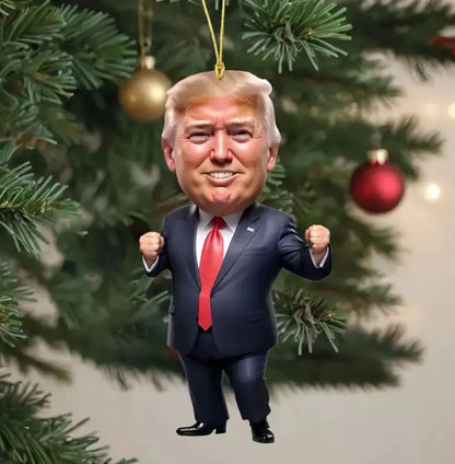 1pc Pres. Trump-Inspired Acrylic Christmas Decor Hanging Ornament