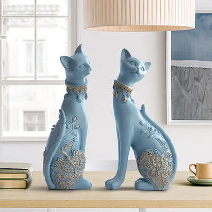 Figurine Decorative Resin Cat Statue