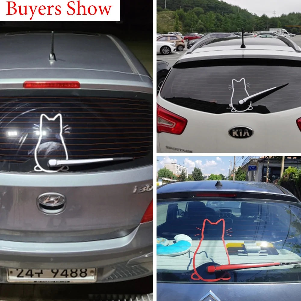 Cat Car Stickers for Rear Wipers