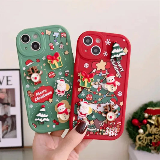 3D Christmas Cartoon iPhone Case