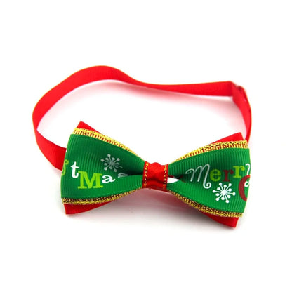 Festive Holiday Pet Bow Collar